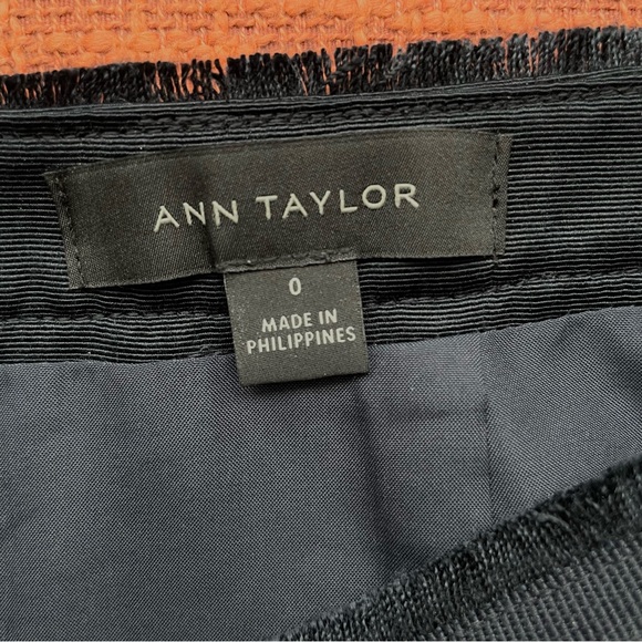 Ann Taylor Tweed Boucle Metallic A-line Mini Skirt In Navy Blue Multi Size 0 EUC - Picture 5 of 10